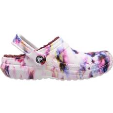 Sintetico Pantofole da Esterno Crocs Classic Tie Dye Lined - Garnet/Multi