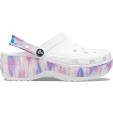 45 ⅓ - Weiß Pantoletten Crocs Classic Platform Clog - White/Multi