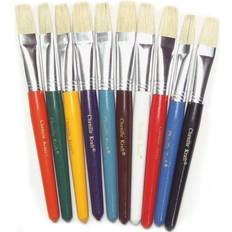 Beige Accessori per la pittura Chenille Kraft Creativity Street Stubby Plastic Handle Paint Brushes Flat 10