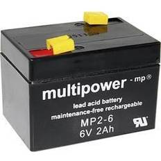 6v blybatteri Multipower MP2-6 A9620 Blybatteri 6 V 2 Ah B.