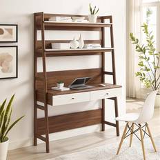 Modway White Tables modway Bixby Office Walnut Writing Desk