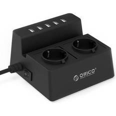 Orico Surge Protection 2x 230V og 5x USB-oplader