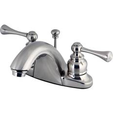 Taps Kingston Brass KB7648BL 4 in Centerset Bathroom Faucet Brushed Nicke Nickel