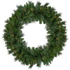 Transparent Decorations Northlight Mixed Beaver Pine Artificial Christmas Wreath, 36-Inch, Clear Lights Decoration