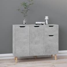 Wood Sideboards vidaXL Cliffo 90 cm Wide Concrete Grey Sideboard