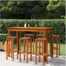 Garden & Outdoor Furniture vidaXL Solid Wood Bar Stools Set of 6