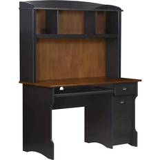 Black desk with hutch Birch Modern Wood with Hutch Writing Desk