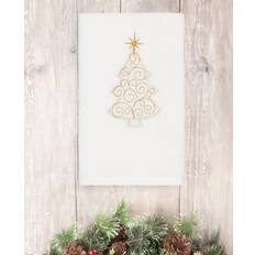 Gold Guest Towels Authentic Hotel and Spa Christmas Scroll Tree Guest Towel White, Gold (76.2x40.64)