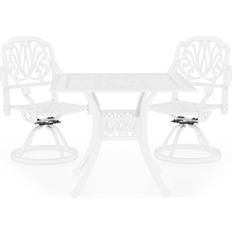 Muebles de Jardín y Exterior vidaXL 3 Piece Bistro Set With Swivel Cast Aluminium White Ensemble de Bistrot