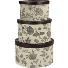 Leather Baskets Household Essentials Floral 3-pc. Hat Box Basket