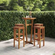 Garden & Outdoor Furniture vidaXL Solid Wood Bar Stools 4 Pcs