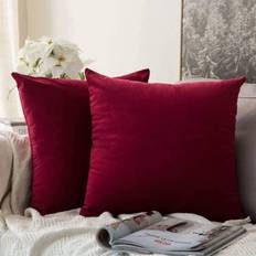 Purple Cushion Covers MIULEE Velvet Cushion Cover Red, Pink, Purple, Blue, Green, Grey, Brown, Gold, White, Black, Yellow, Orange (55x55cm)