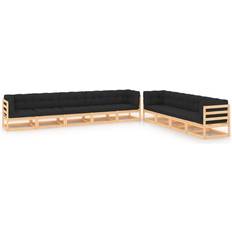 vidaXL 9-tlg. Lounge-Set, Tisch einschl. 8 Sofas