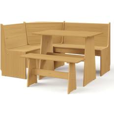 vidaXL Solid Wood Pine Dining Set 3pcs
