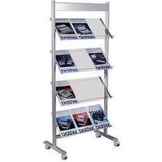 Portariviste Espositore Mobile In Acciaio 71,5 x 30 x 162 cm 4 - Grey