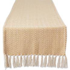 DII Honey Gold Chevron Table Runner 15x108 Tablecloth Gold