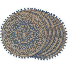 Design Imports DII French Jute Place Mat Blue, Black