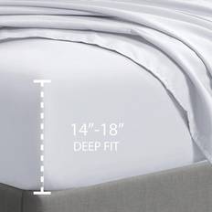 Twin XL Fitted Double Brushed Ultra Soft Wrinkle Fade Resistant 16 Deep Pocket