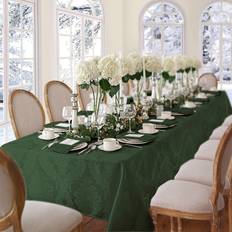 Green Tablecloths Elrene Home Fashions Barcelona Jacquard Damask Oblong Tablecloth Green