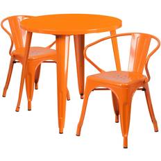 Orange Patio Dining Sets Flash Furniture Conrad Commercial Grade Patio Dining Set