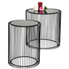 Kare Design Metal Sideborde Wire Sæt Af 2 Småbord