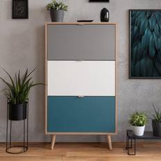 Finori Scarpiera C-uba 42 Rovere Sonoma e Tricolore Portascarpe