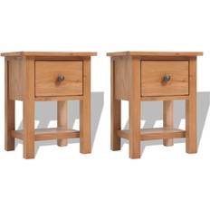Ek Sängbord vidaXL Solid Oak Sängbord 30x36cm 2st