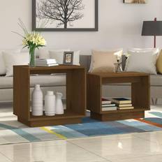 Pine wood side tables vidaXL honey brown Nesting Table