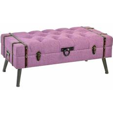 Dkd Home Decor Metal Poliéster Fucsia Madera MDF 102 x 42 x 40.5 cm Banco