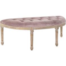 Dkd Home Decor Natur Pink Polyester Velour Bænk 125 x 43 x 48 cm Siddebænk