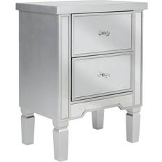 Argent Tables de chevet Beliani Au Design Glamour En Effet Miroir 63 cm Table de chevet