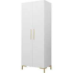 Or Rangement Vêtements Hartford F109 Blanc + Doré 196 x 74 x 44 cm Armoire