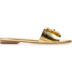 Gold Slides Fendi Baguette Metallic