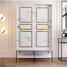 Gold Kleiderschränke LOTO LIVING Calidia 2 Door Sliding 200cm H x 120cm W x 57cm D Wardrobe