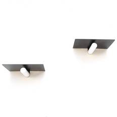 LOTO LIVING Set Di 2 Ripiani In Metallo Nero 21 cm Mensole da Parete