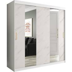 Or Armoires Hartford 244 Mat Blanc + Marbre Blanc 200 x 200 x 62 cm Armoire