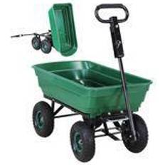 Trækvogne Miweba Bollerwagen Dumper, verriegelbare Kippfunktion, robuste PP-Wanne, Anhängerkupplung, bis 300kg Grün