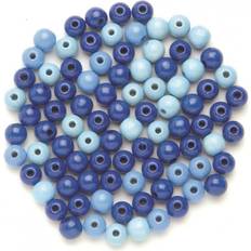 Glorex Holzperle blau-mix 6 mm