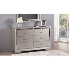 Silver Dressing Tables Glory Furniture Alana Wood 6-drawer Dressing Table