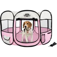 Petmaker Portable Pop Up Pet Play Pen-Pink Medium