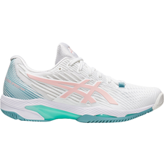 Green Racket Sport Shoes Asics Solution Speed FF 2 W - White/Frosted Rose