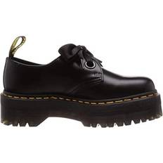 Platform - Women Lace Boots Dr. Martens Holly Women's Leather Platform Shoes - Black Buttero