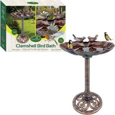 Gardenkraft Clam Shell Bird Bath With Stones