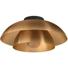 Brown Ceiling Flush Lights Eglo Cenciara Brushed Brass Ceiling Flush Light