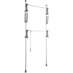 Grå - Stål Vasketøjskurve Wenko Herkules Flex 14.17 in D x 45.67-74.80 in W x 64.96-118.11 in H White ABS Tension Mount Closet System