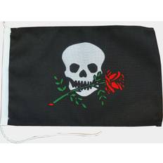 Pirat flag 1852 Marine Humør-flag pirat/rose 30x45cm Dekorationsfigur