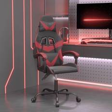 vidaXL Silla gaming giratoria cuero sintético negro y rojo vino tinto Rojo