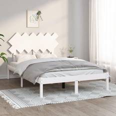 Bianco Strutture letto vidaXL Giroletto Bianco 135x190 cm Double In Legno Massello Arredamento Casa Cucina