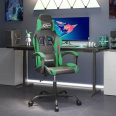 vidaXL Chaise gaming pivotante Noir et vert SimilicuirChaise Gamer Siège Gaming Fauteuil Gamer