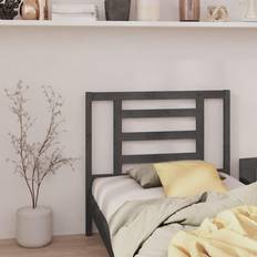 Innebygget oppbevaring Senger & Madrasser vidaXL grey, 106 Pine Bed Headboard Sängram